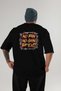 Gym, Sports, Fitness 3 Back Printed Black Oversize T-Shirt Men's Women's Cotton Crew Neck T-Shirt