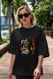 Gym, Sports, Fitness 14 Pre-Printed Black Oversize T-Shirt Men's Women's Cotton Crew Neck T-Shirt - 5