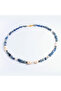 Sandy Aquamarine, Lapis Lazuli, Pearl and Crystal Quartz Stone Pendant