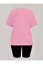 Women's Cherry Printed T-Shirt and Short Leggings Bottom Top Set - 2