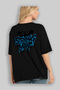 Gym, Sports, Fitness 100% Black Oversize T-Shirt with Back Print for Men and Women Cotton Crew Neck T-Shirt - 4