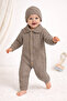 Soft Knitwear Baby Romper Unisex Winter Jumpsuit with Buttoned Collar Detail