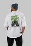 Gym, Sports, Fitness 32 White Oversize T-Shirt with Back Print for Men and Women Cotton Crew Neck T-Shirt - 4