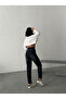 Black Embroidered High Waist Belt Apollet Mom Jeans