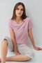 Plerre Cardln Modal Cotton Circular Neck Short Sleeve Women's Capri Pajama Set 9172 - 4