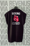 Boxing It's Cheaper Than Therapy Back Printed Zero Sleeve 100% Cotton Sports T-Shirt