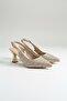 Women's Emma Gold Satin Stone 7 cm Thin Heeled Shoes & Stileto - 3