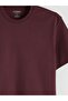 Burgundy Crew Neck Men's T-Shirt (S6) - 6