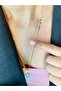 Long Necklace with Turquoise Natural Stone and Steel Chain - 3