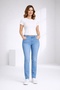 Women's Plus Size Blue, Stretch Fabric 5 Pocket High Waist Denim Pants 65N39365 - 4