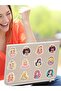 50 PCS Cartoon Dresses Princess Stickers, Doodle Princess Stickers - 6