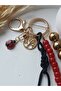 Ladybug Letter Red Evil Eye Glass Bead Bag Charm Purse Ornament Accessory Tree of Life Keychain - 5