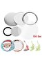 58mm 100 Sets Key Ring Mirror Blank Badge Button Pins Pocket Mirrors 58mm Round Button DIY Crafts Pa - 7