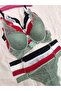 V Detailed Underwire Unpadded 4-Piece Underwear Set