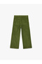Cotton Relaxed Fit Adjustable Waist Velvet Wide Leg Trousers - 4