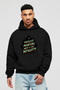 Gym, Sports, Fitness 49 Pre-Printed Black Hoodie Oversize Hooded Sweatshirt Men Women