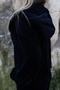 Navy Blue Velvet Triple Zipper Suit - 5