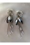 Pearl Detailed Flower Design Dangle Earrings