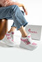 New Season White Pink Hidden Wedge Heel Sneakers Heel Height Total 10cm - 2