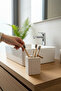 Travertine Soap Dish and Toothbrush Holder Natural Marble Stone Bathroom Set First Quality Marble Aged Antique - 3