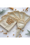 Organic Raw Linen Fringed 6-Piece 40 X 40 Napkin Set with Wooden Buckle Gift - 2