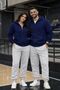 Double Yarn Brushed Inside Unisex Zippered Cardigan - Full Fit 2'li Tracksuit Set with Elastic Hem