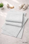 3-Piece Cotton Foot Towel Set Embossed Pattern 50X70 cm Light Gray