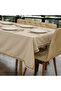 Beige Cotton Linen Jute Lace Tablecloth