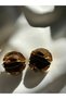 Textured Gold Round Earrings - 3
