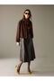 Rmz Gi̇yi̇m Farkiyla Zippered Waist A-Line Leather Look Skirt - 2
