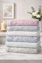 Premium Fringed 50*90 cm 6-Piece Hand and Face Towel Set - Dowry - Gift - Kitchen 100% Cotton - 4
