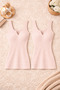 Women's Cotton Stretch Fabric Wide Strap Combed Cotton Powder Ribbed Knit 2-Piece Undershirt