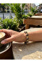 Gold Detailed Leopard Pattern Beaded Elastic Women's Bracelet I Special Boxed - 5