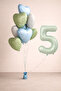 -5- Year Old Retro Green Heart Birthday Set