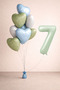 -7- Year Old Retro Green Heart Birthday Set