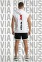 Ufc Printed Hooded Sleeveless Sports T-Shirt and Piped Sports Shorts Set Gym & Fitness Combo