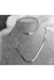 Women's 316L Steel Italian Scrub Necklace Bracelet Combination Set - 3