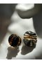 Textured Gold Round Earrings - 2