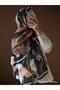 Soft Patterned Black-Brown Shawl