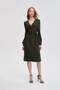 Green Solid Midi Belted Dress - 2