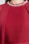 Red Solid Maxi Long-Sleeve Dress - 4