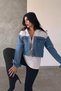 Women's Denim Detailed Hooded Sweatshirt Mlb00015 - 2