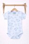 Short Sleeve Lamb Patterned Snap Fastener Bodysuit for Baby Boy Bodysuit 1-3-6-9 Months - 3