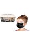 YU WELL 100PCS Disposable Face Mask for Kids, 3 Layer Solid Color (Black)
