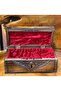 Hand Carved Solid Walnut Lockable Chest Piggy Bank Artist's Work Decorative Design - 2