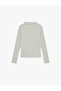 Slim Fit Long Sleeve Wide Light Mock Neck Stripes T-Shirt - 4