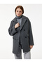 Long Sleeve Buttoned Pocketed Double Breasted Cashmere Coat - 2