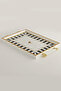 Love Bird Patterned Gold-White Framed Luxury Serving Tray 46x28 cm Genuine Glass - 4