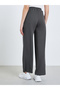 Women Charcoal Ribbed Wide Leg Pants - 4
