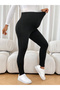 Women Solid Fleece-Lined Maternity Leggings - 3